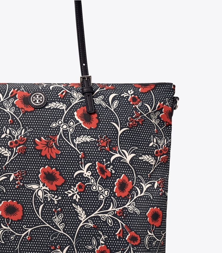 Tory Burch designer tote bags Printed Nylon Tote Bag in RETRO BLOCK PRINT detail