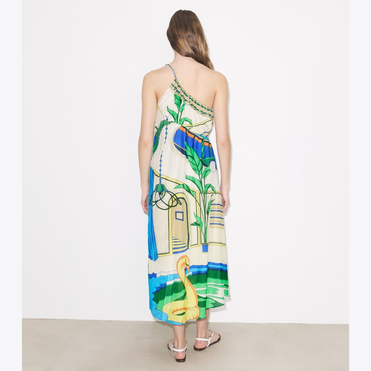 tory burch colorblock one shoulder dress Tory Burch Colorblock Shoulder Dress In White - 70% Off