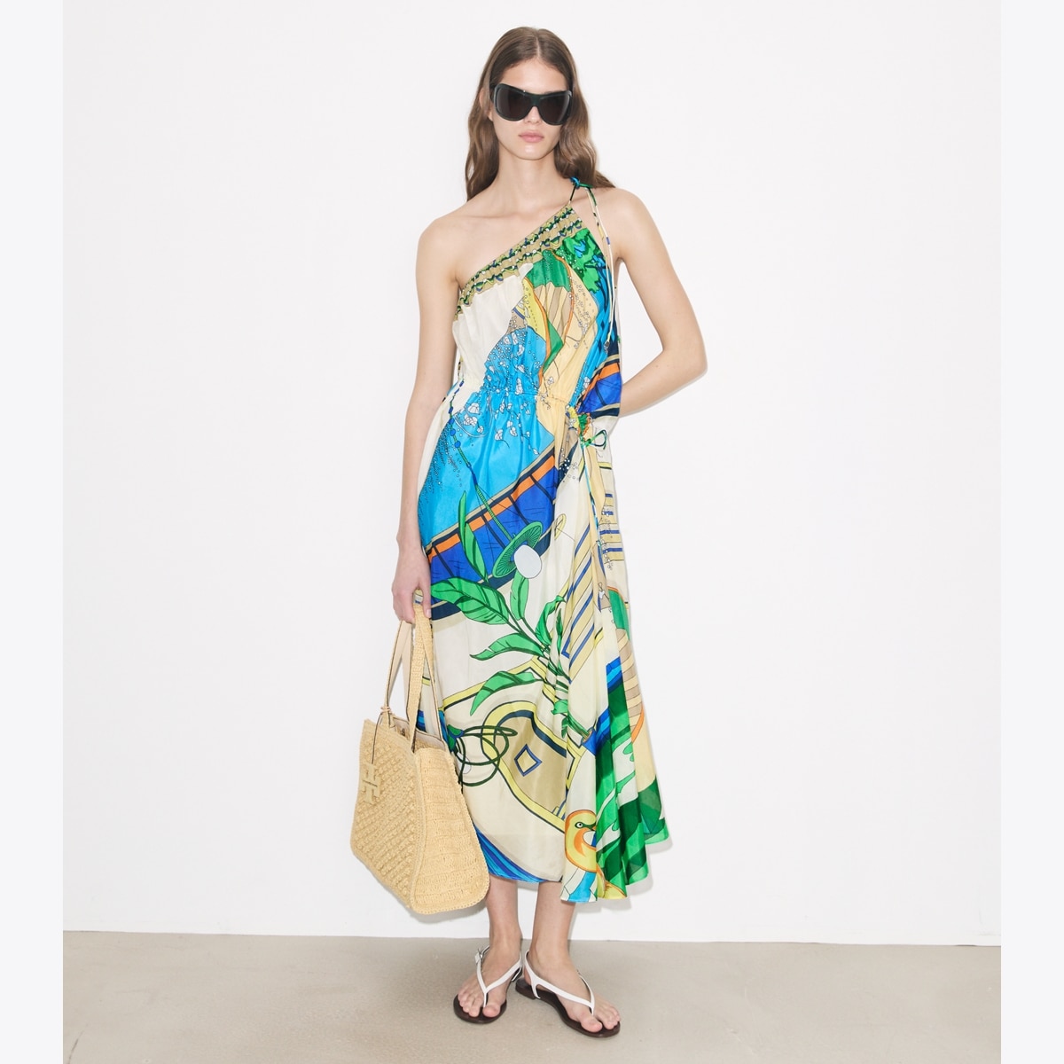 tory burch colorblock one shoulder dress Tory Burch Colorblock One Shoulder Dress