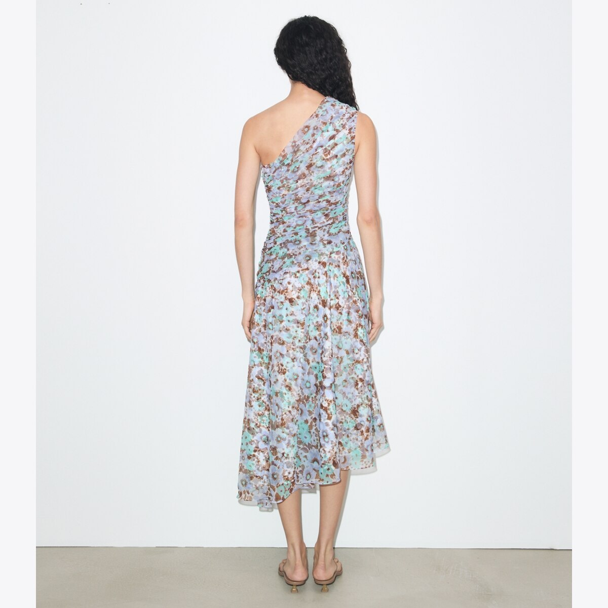 PRINTED ONE-SHOULDER DRESS - thumbnail 3