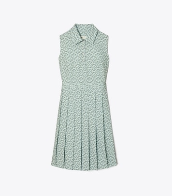Tory Sport designer dresses Printed Performance Golf Dress in Small T Monogram front