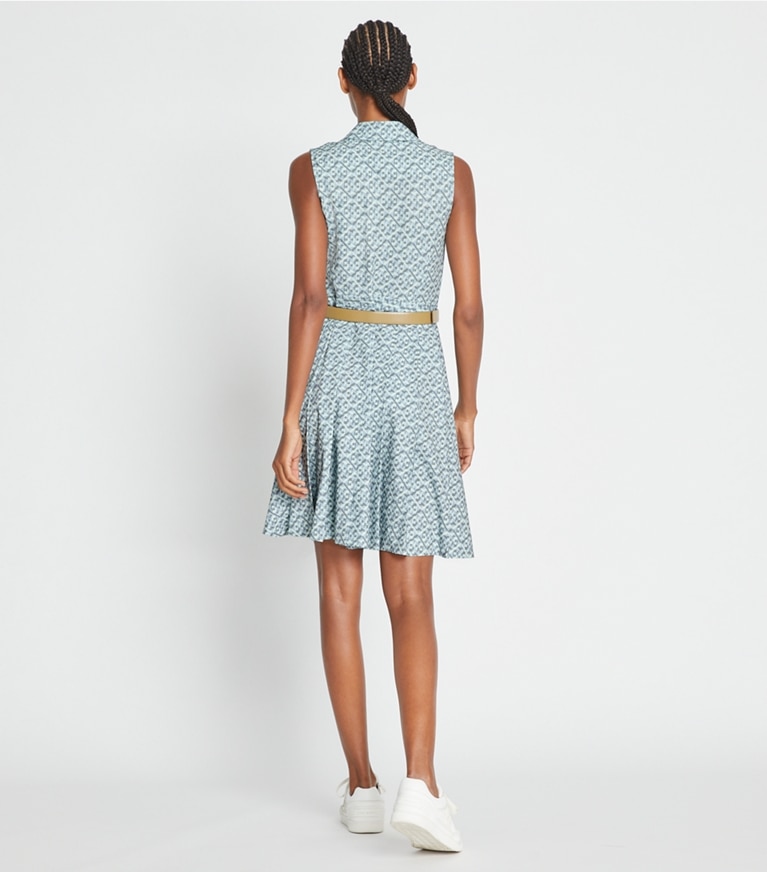 Tory Sport designer dresses Printed Performance Golf Dress in Small T Monogram front