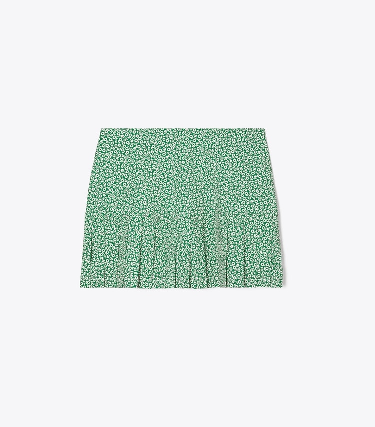 Tory Sport designer bottoms Printed Pleated-Hem Tennis Skirt in Evergreen Ditsy Daisy front
