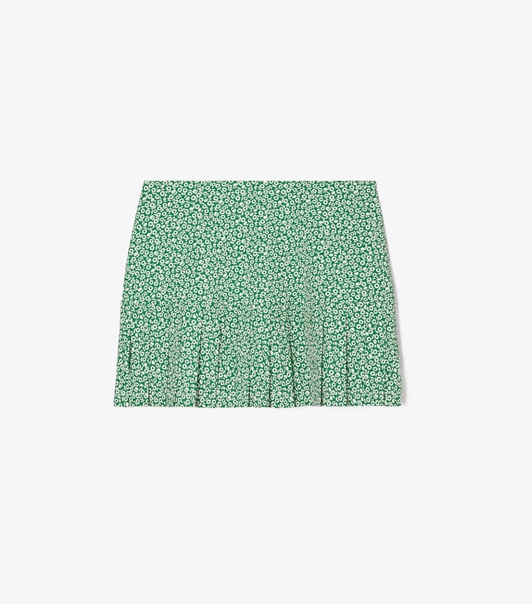 Tory Sport designer bottoms Printed Pleated-Hem Tennis Skirt in Evergreen Ditsy Daisy front