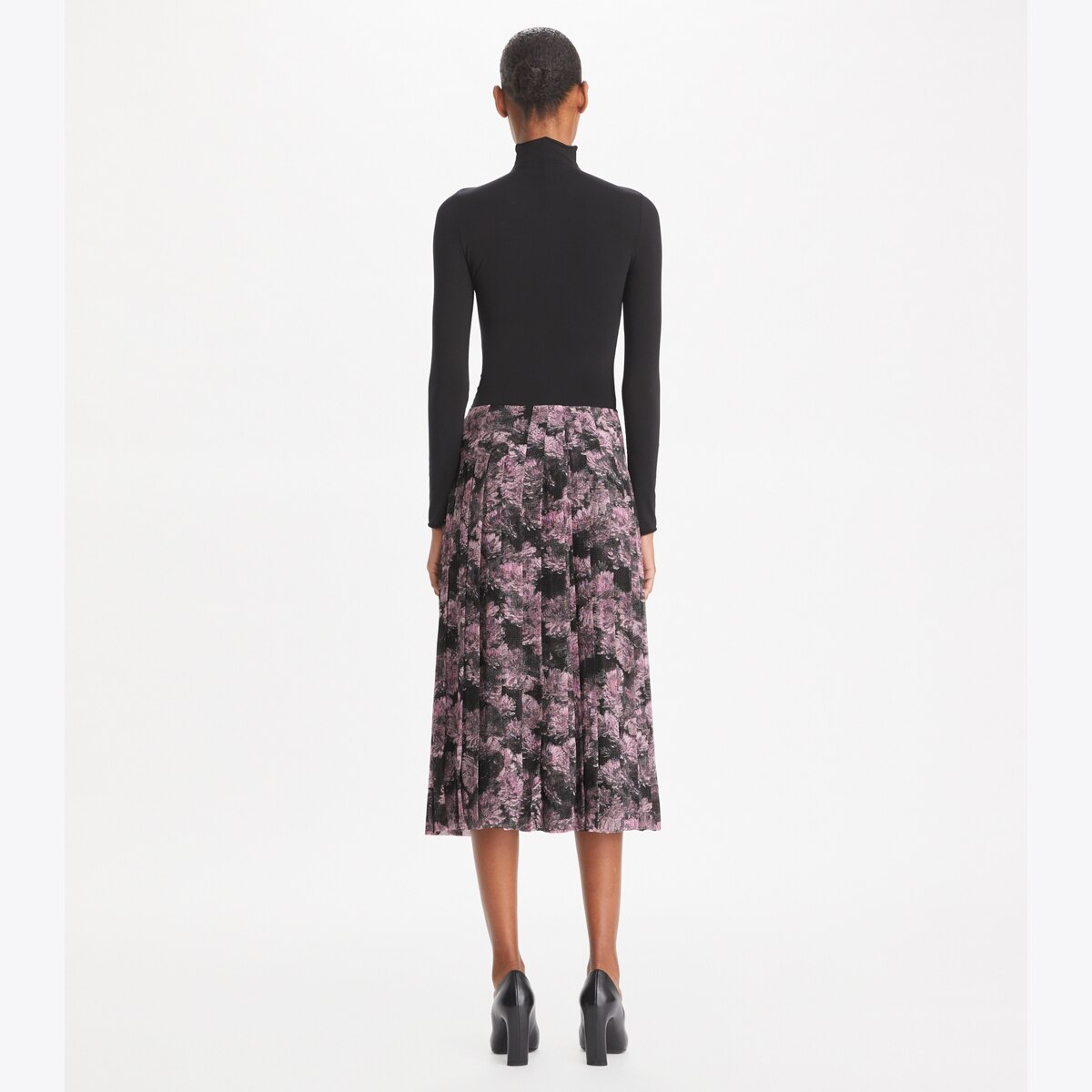 Printed Pleated Silk Skirt: Women's Designer Bottoms | Tory