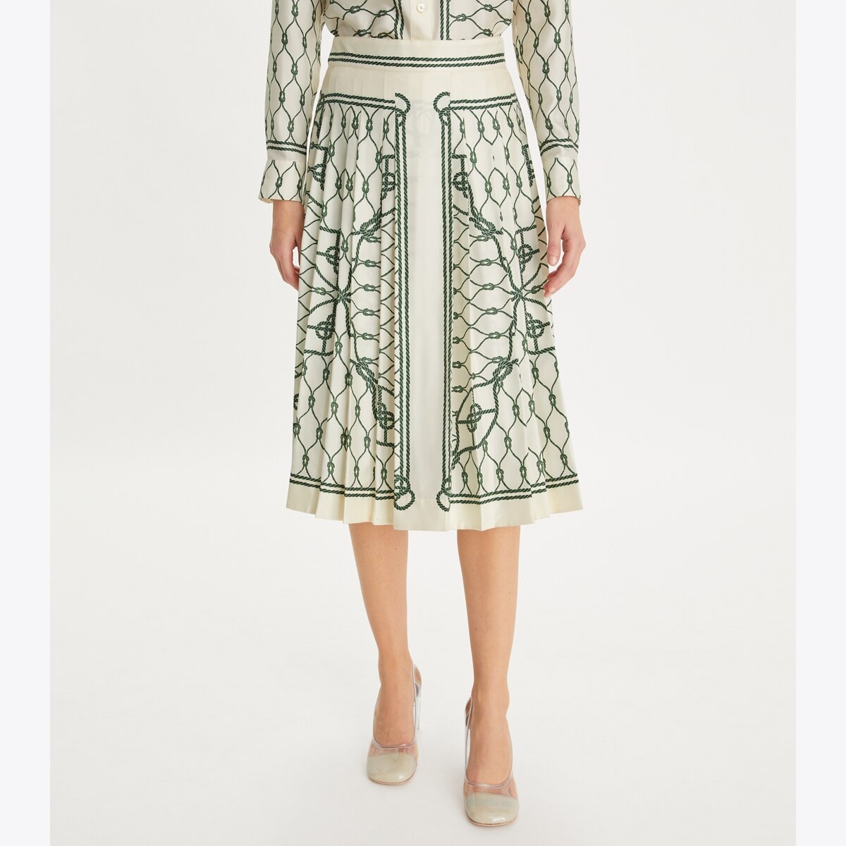 Printed peasant skirt tory burch best sale