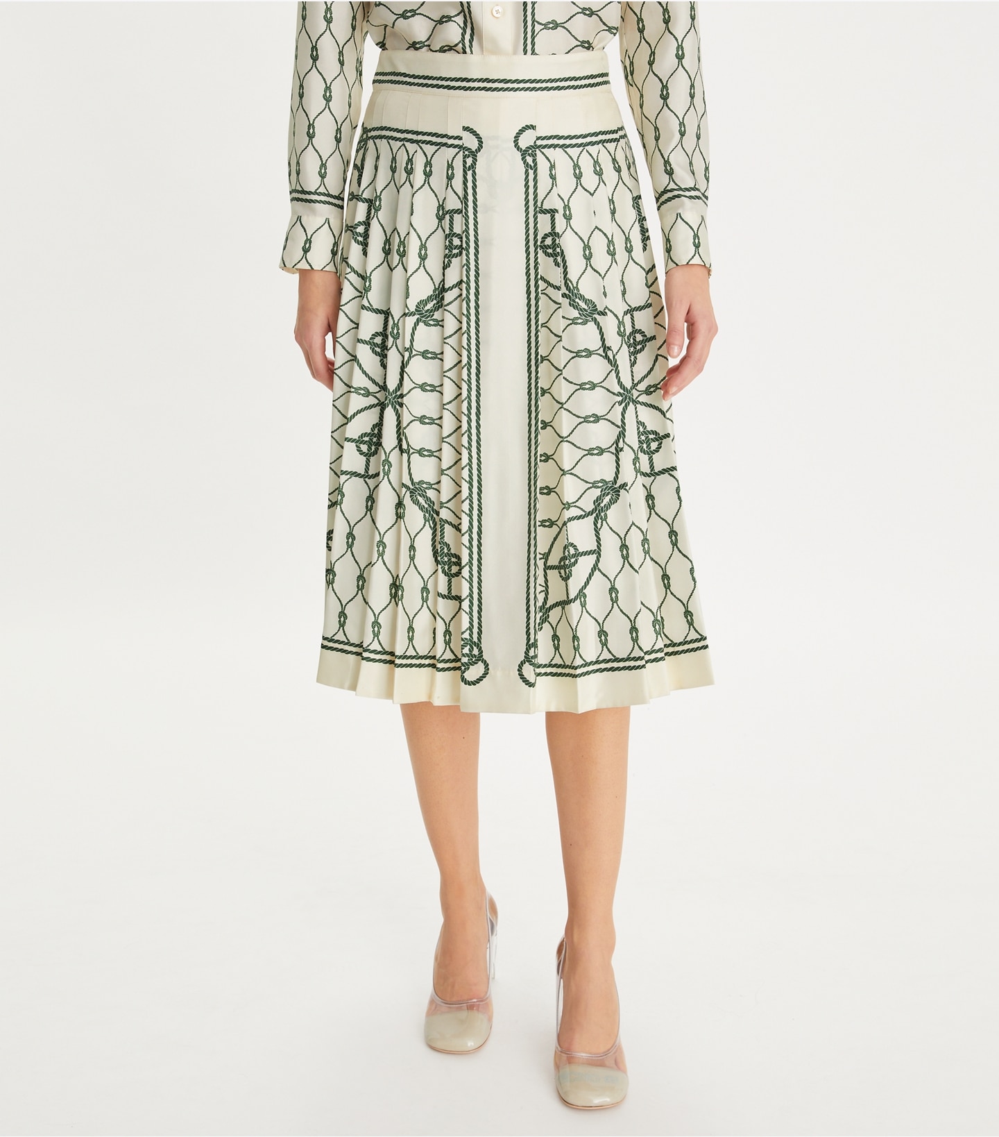 Printed Pleated Silk Skirt