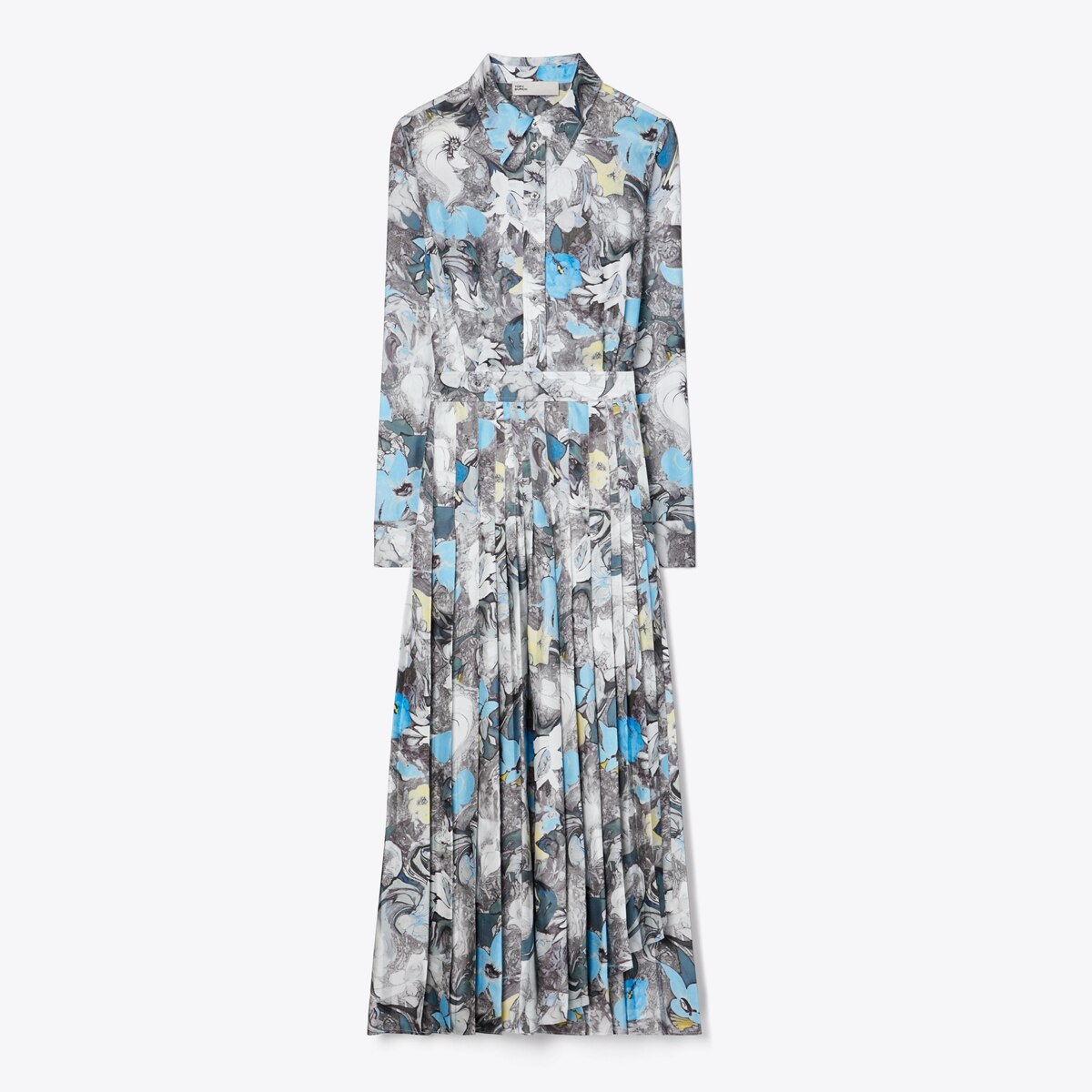 Printed Pleated Silk Twill Dress: Women's Designer Dresses | Tory Burch