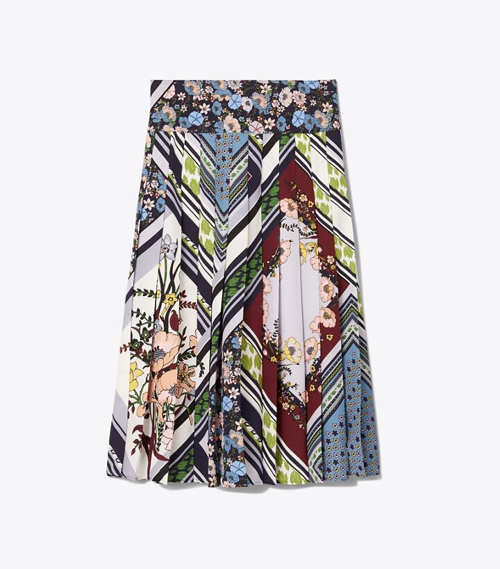 Introducir 60+ imagen tory burch printed pleated skirt