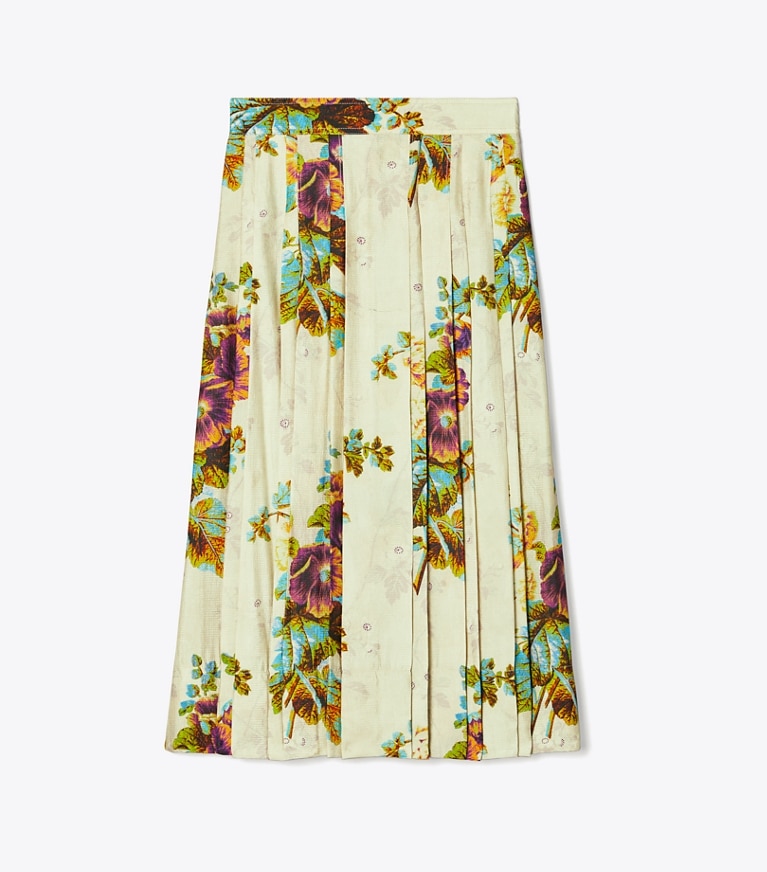 Printed pleated outlet skirt