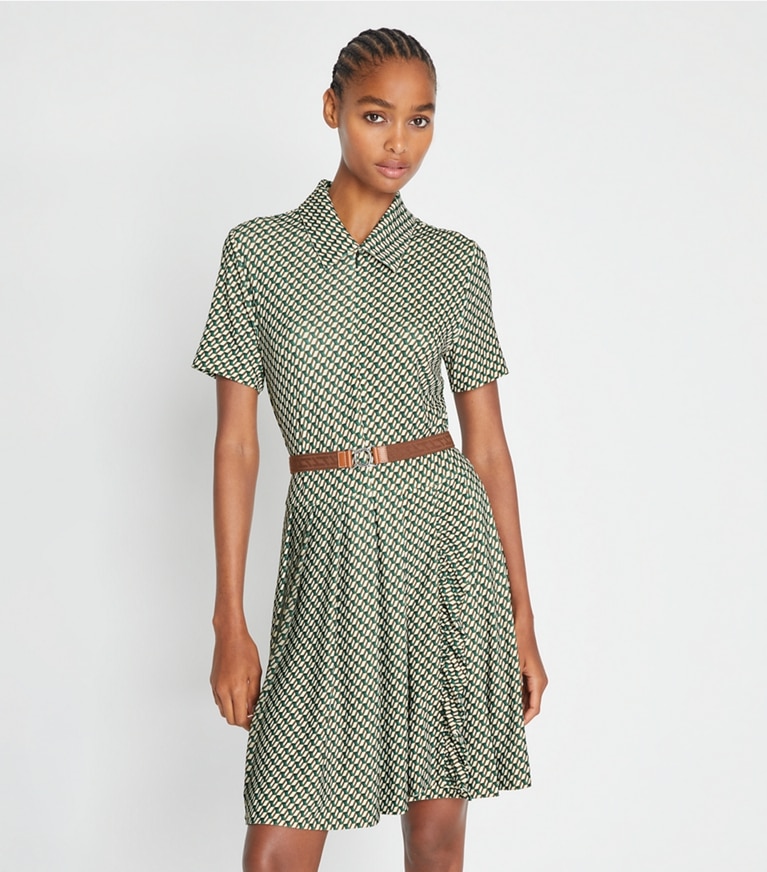 TORY BURCH Checked cotton mini hot dress