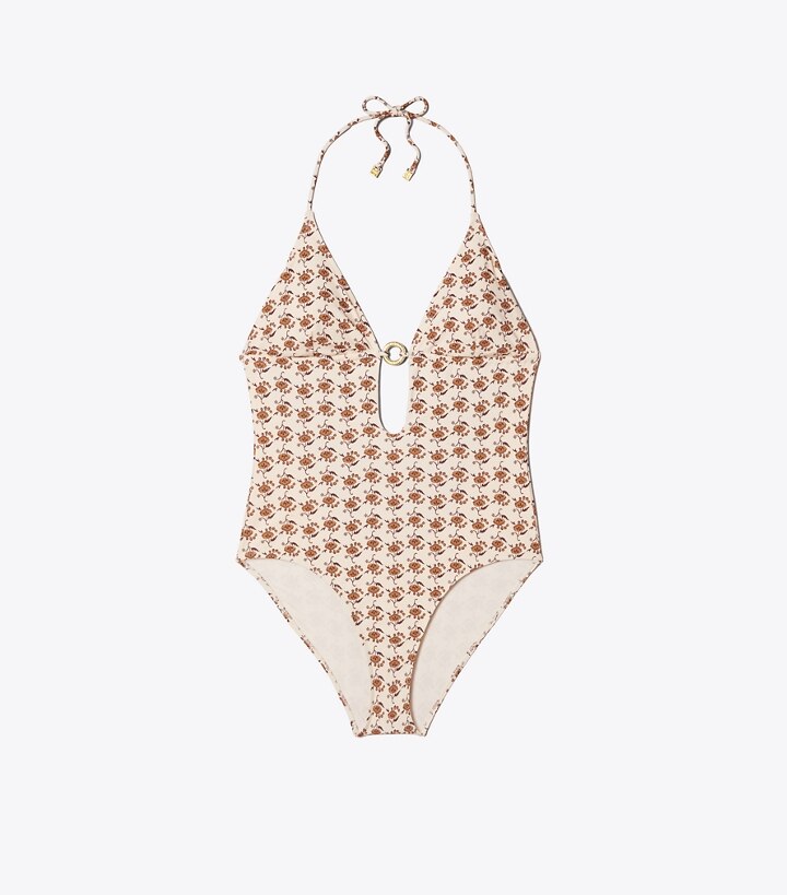 Printed Ring One-Piece Swimsuit: Women's Designer One Pieces | Tory Burch
