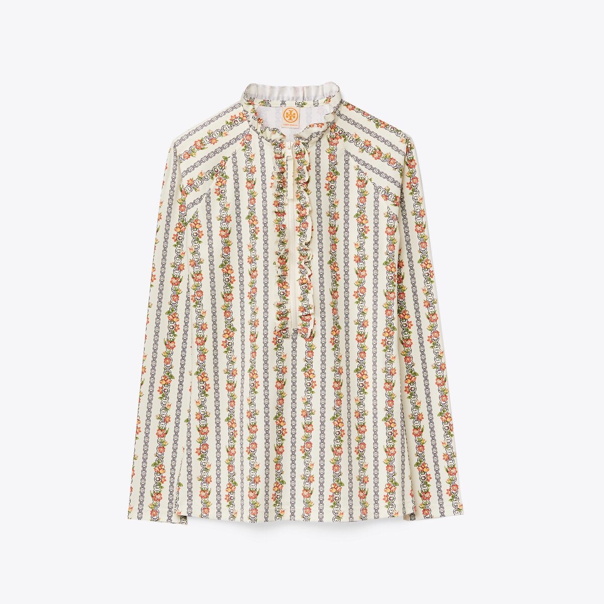 Printed Ruffle Surf Shirt: Women's Designer Coverups | Tory Burch