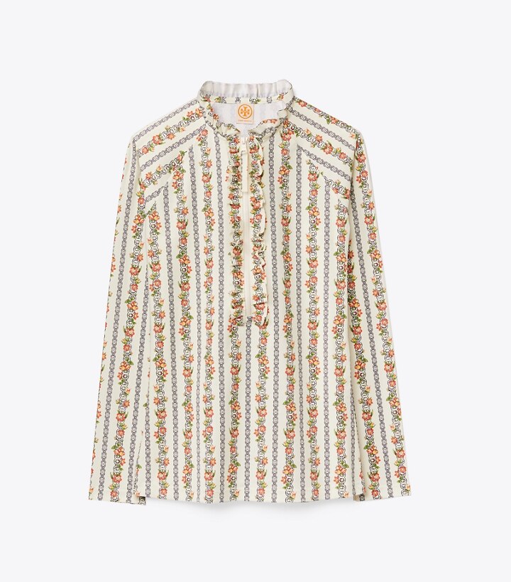 Printed Ruffle Surf Shirt: Women's Designer Coverups | Tory Burch