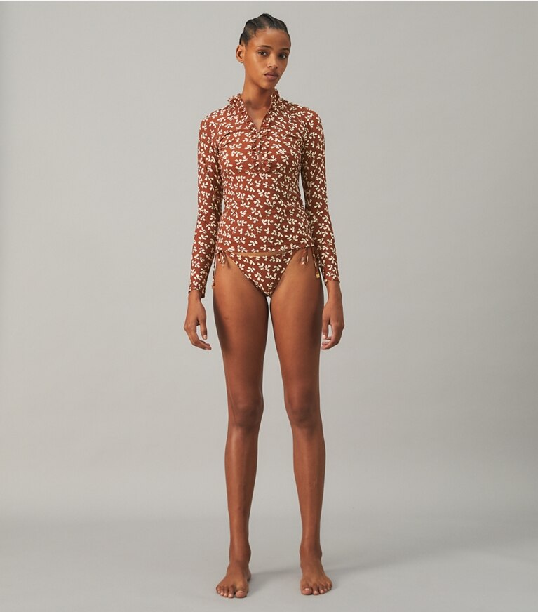Printed Ruffle Surf Shirt Women s Designer Coverups Tory Burch