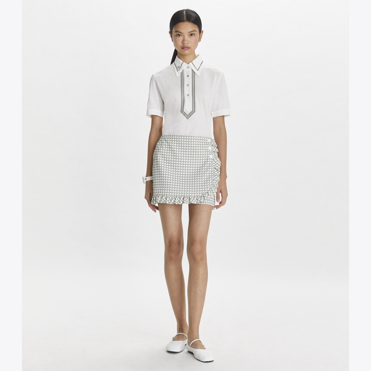 TORY BURCH トリーバーチ ラッフルスカート ラッフル コットン スカート: レディース ボトムス | Tory Burch JP