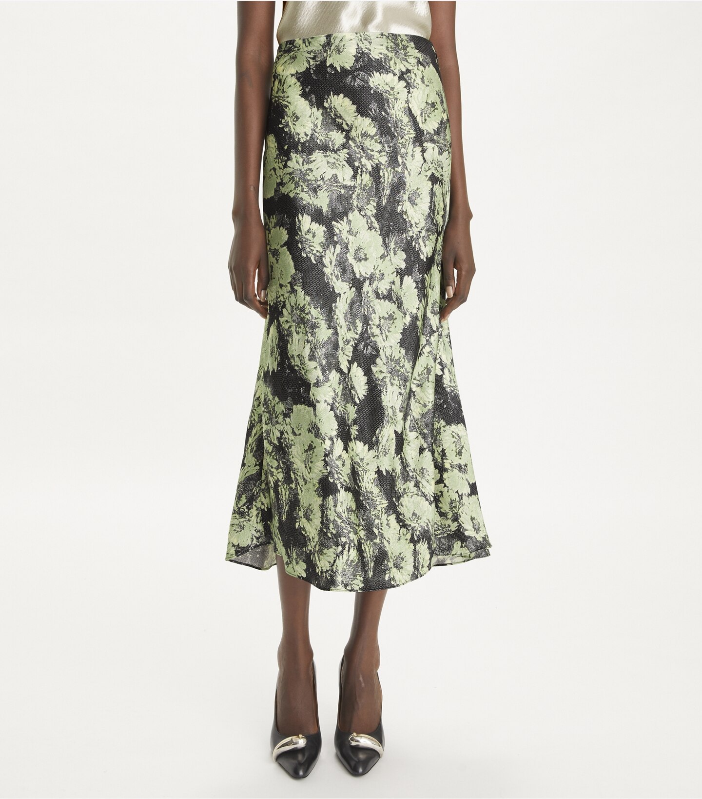 Printed Satin Skirt