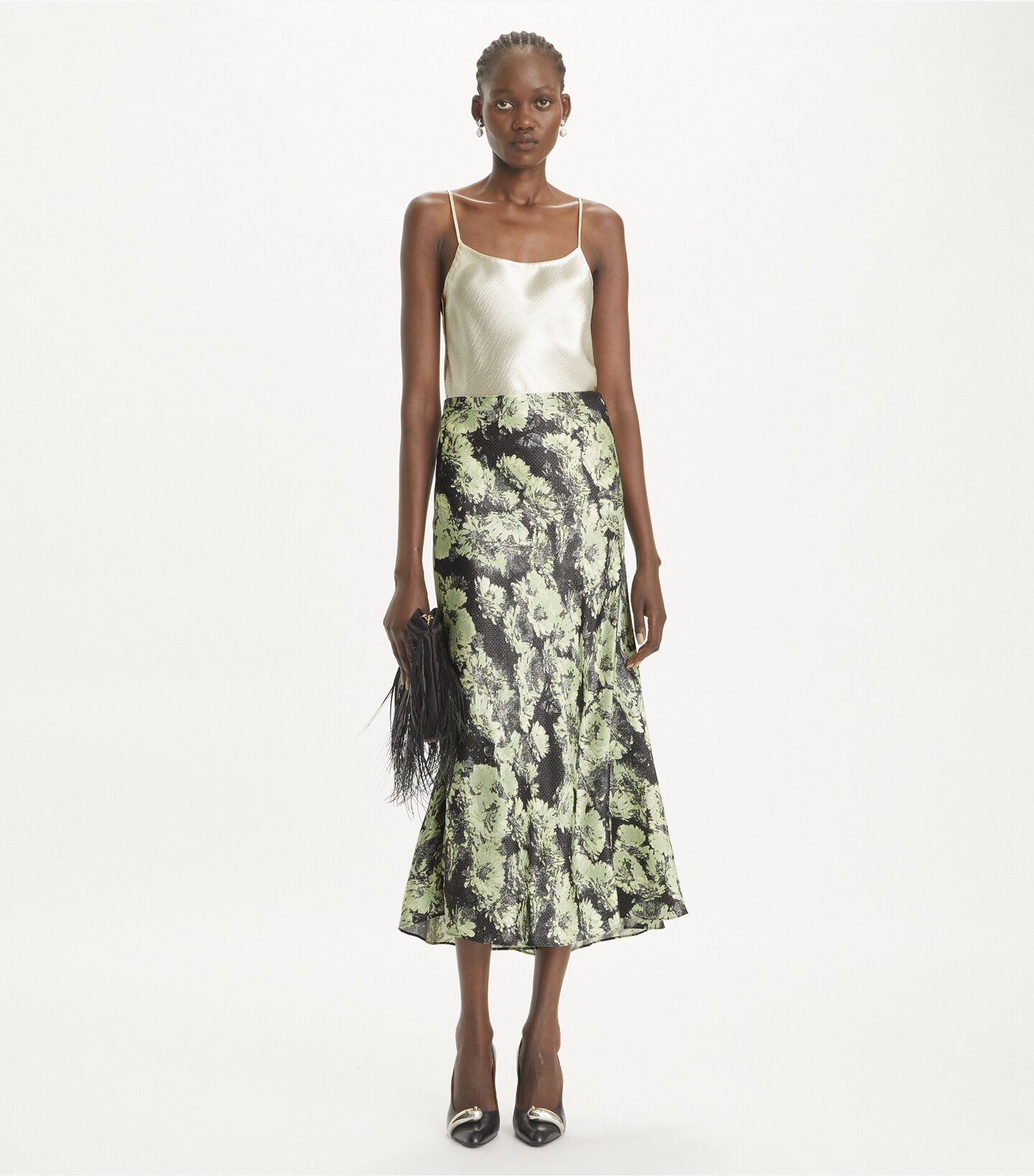 Printed Satin Skirt