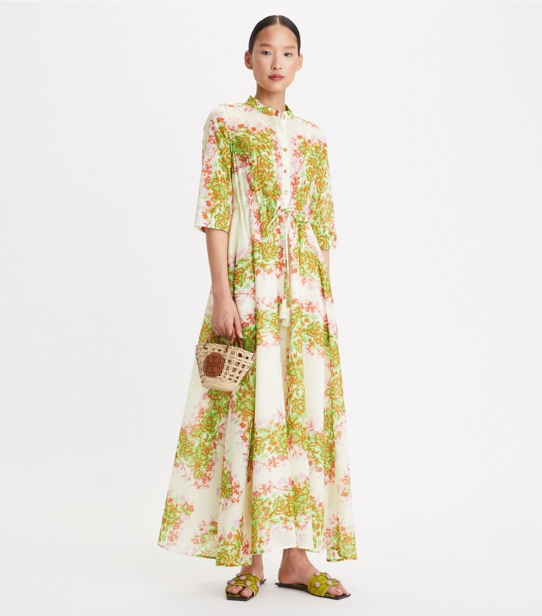 Tory Burch designer coverups Printed Shirtdress in Rayure Fleurie front