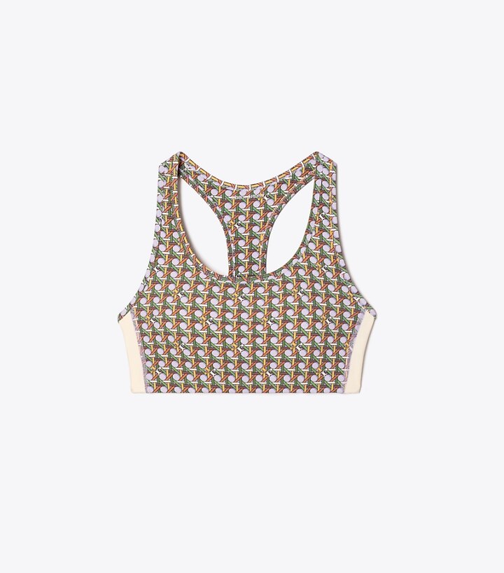 Printed SideStripe Racerback Bra Women's Designer Sports Bras Tory