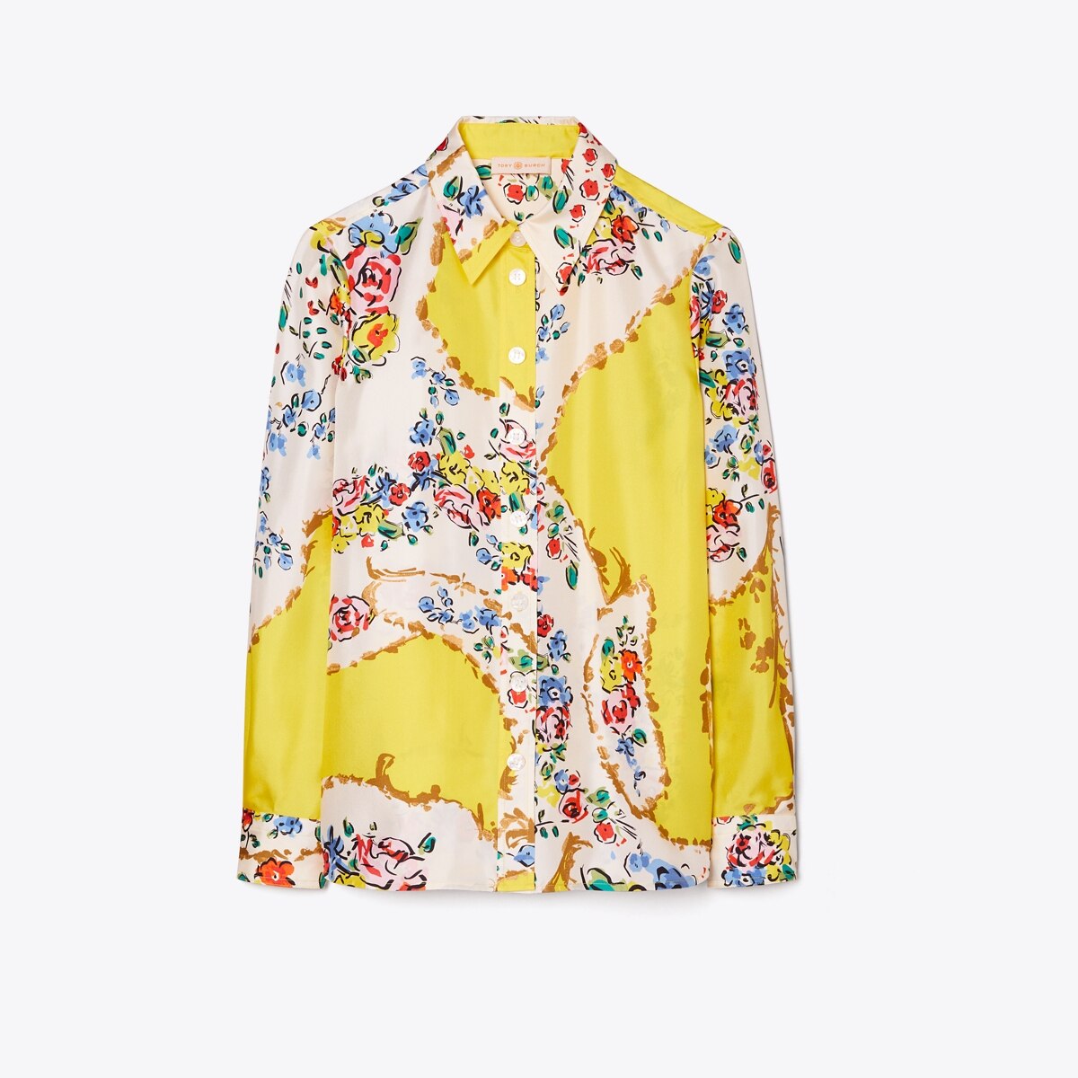 Tory Burch Yellow & Ivory Print Silk Blouse sz 6 – Michael's Consignment NYC