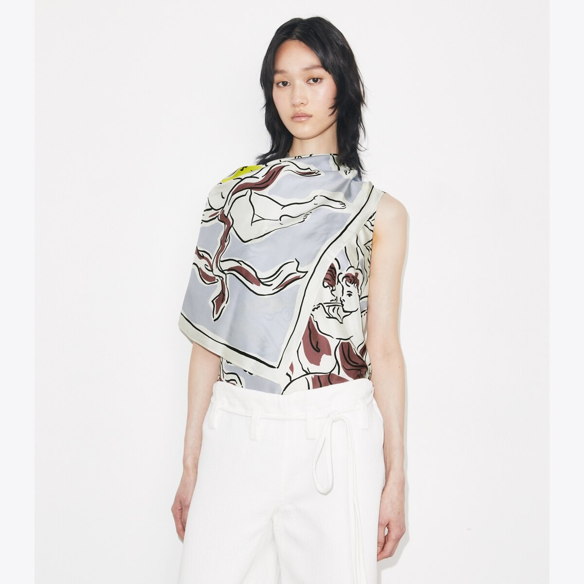 Printed Silk Cape Top: Women's Designer Tops | Tory Burch