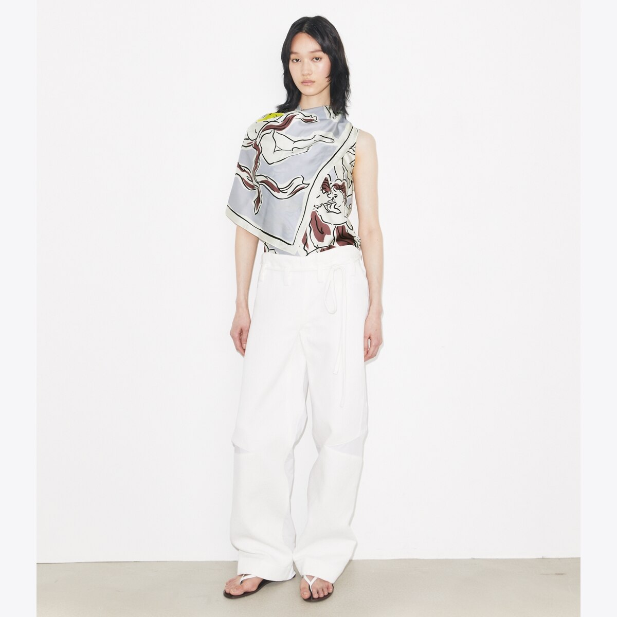 PRINTED SILK CAPE TOP - thumbnail 3