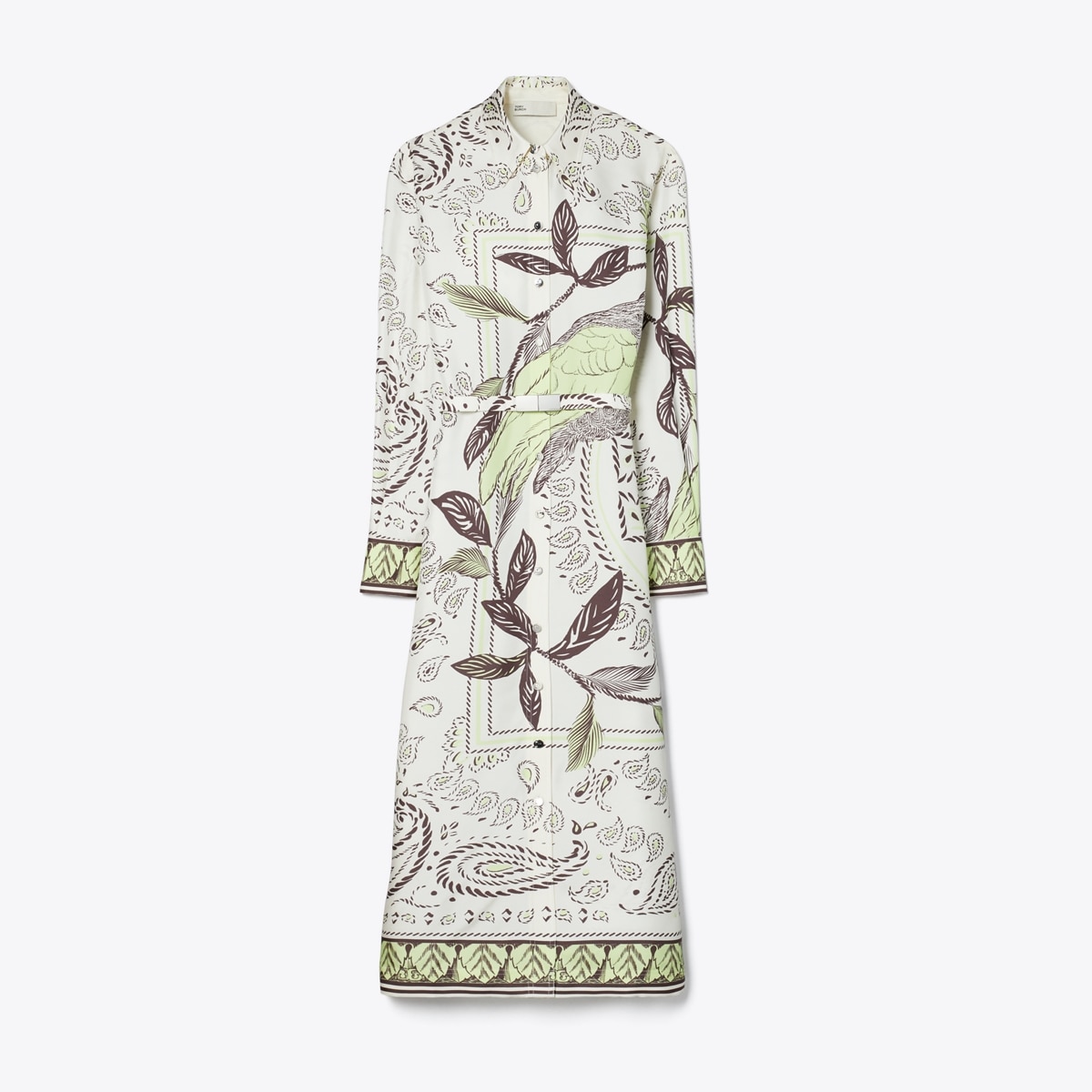 tory burch printed silk twill dress Tory Burch Printed Silk Twill Shirtdress | Neutrals