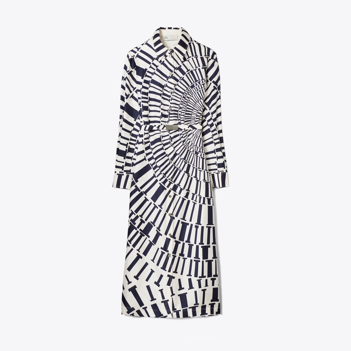 tory burch printed cotton silk dress Tory Burch Women's Silk Cotton Voile Shirtdress in The Pool Blue, size S