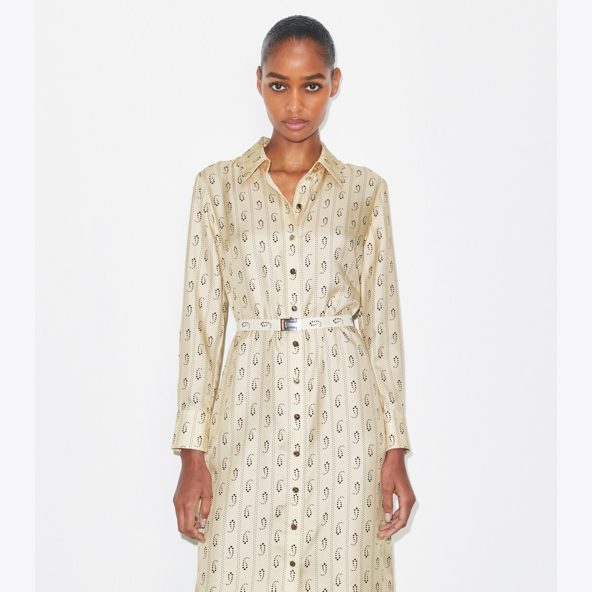 トリーバーチ　ガーデンメイズシャツドレス Tory Burch コットンプリントシャツドレス｜佐々木希さん着用