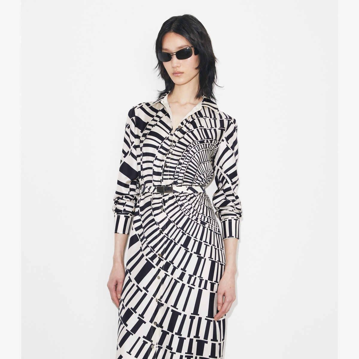 Printed Silk Shirtdress: Women's Designer Dresses | Tory Burch