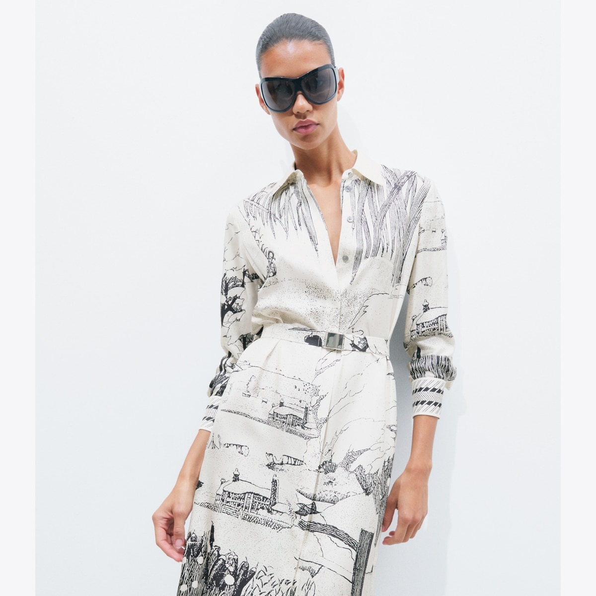 PRINTED SILK SHIRTDRESS - thumbnail 5