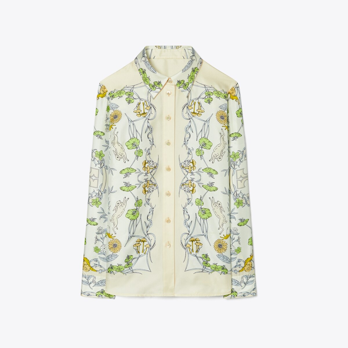 Tory Burch Studded good Patchwork Silk Shirt