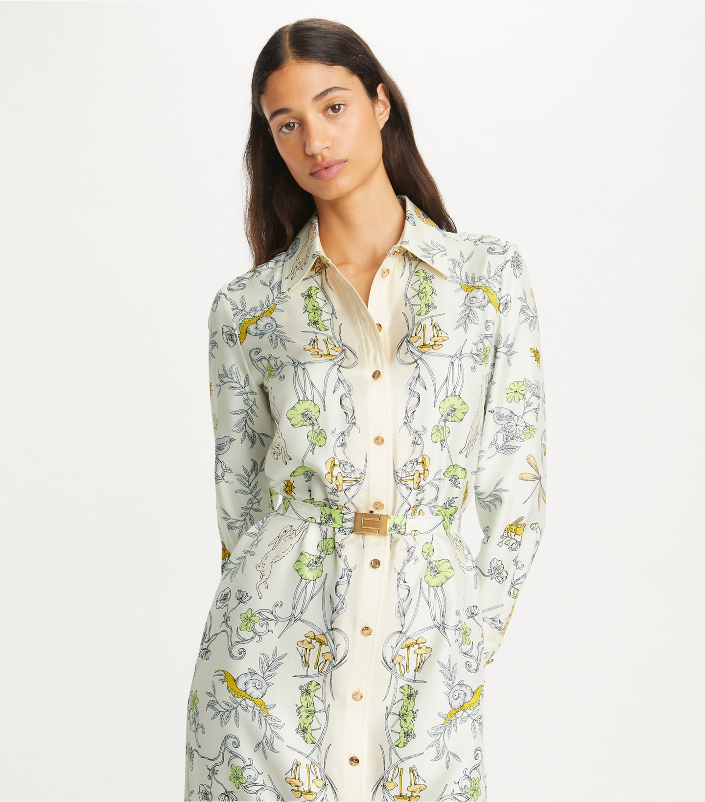 Printed Silk Twill Shirtdress