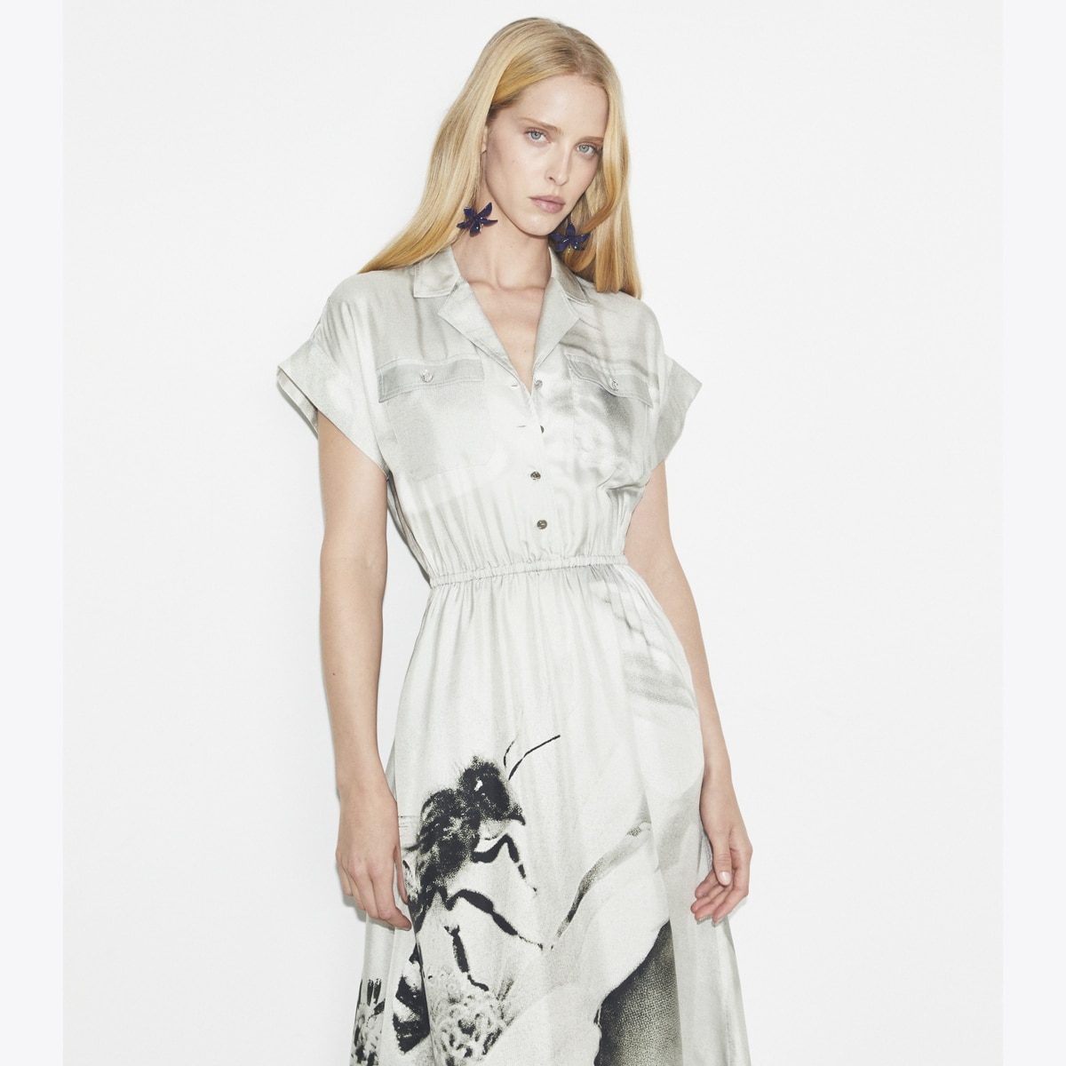 トリーバーチ　シルクワンピース フローラルプリント Printed Silk Shirtdress: Women's Designer Dresses | Tory Burch