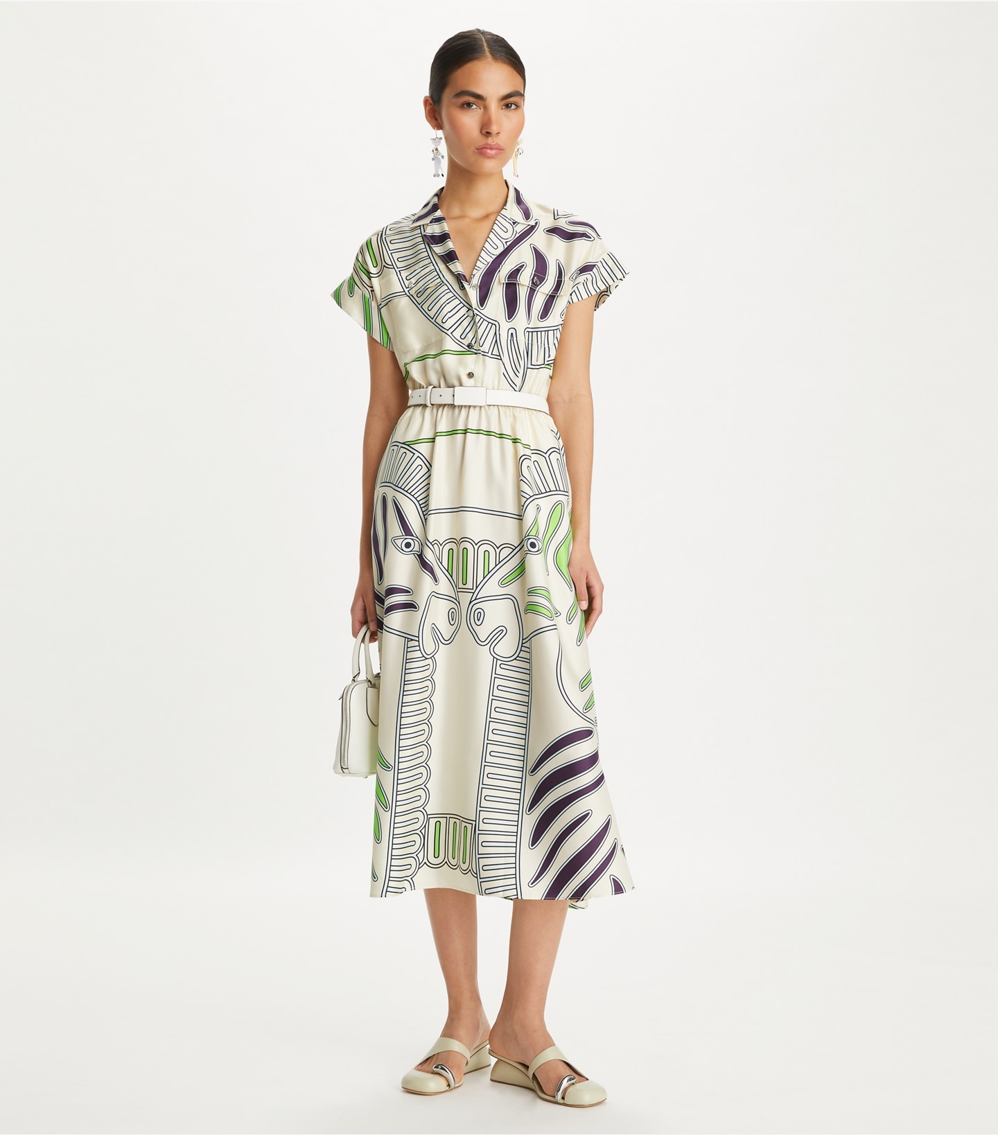 Printed Silk Twill Shirtdress