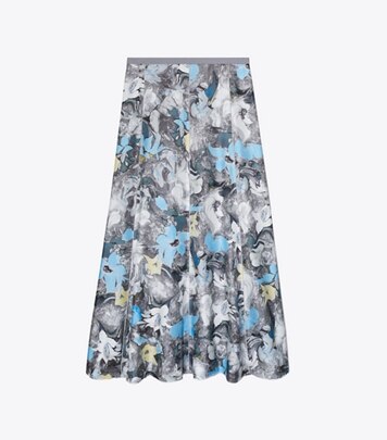 スカート Pleated Logo Print Silk Midi Skirt Nº21 Pleated floral-print Midi Skirt | Blue | FARFETCH