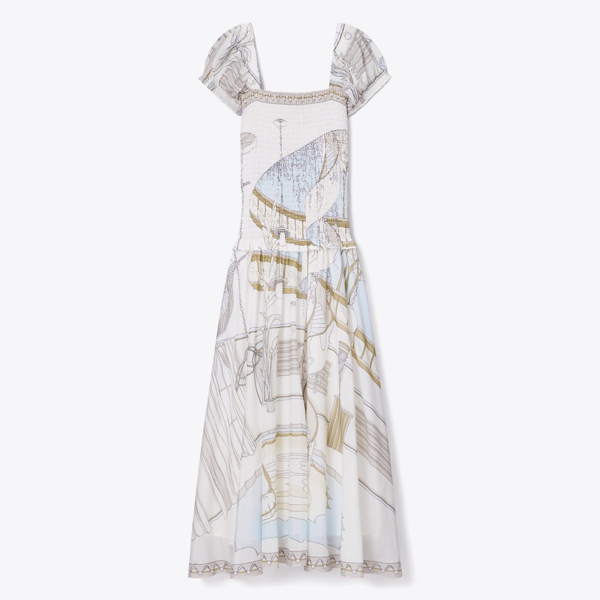 Printed Smocked Dress