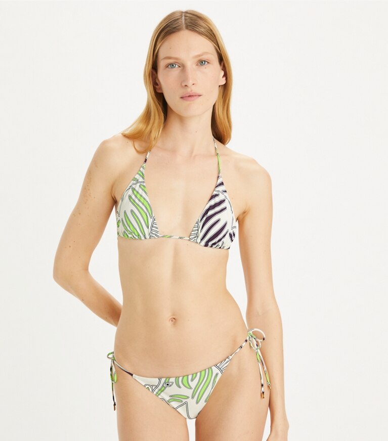 Printed String Bikini Top Women s Designer Two Pieces Tory Burch