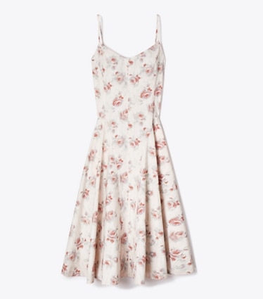 Tory Burch designer dresses Printed Tank Dress in Pink Roses front