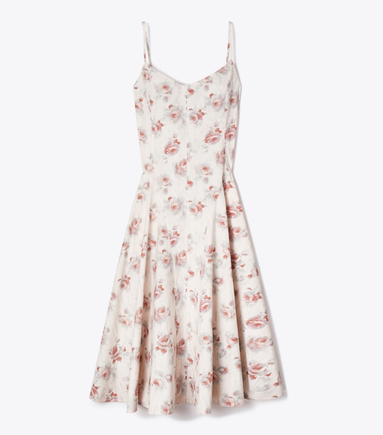 Tory Burch designer dresses Printed Tank Dress in Pink Roses front