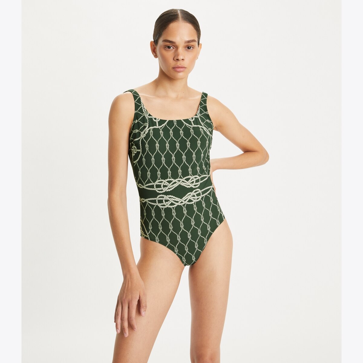 ワンピース水着 TORY BURCH Woman Swimsuit Green 158906 311 Printed Tank Swimsuit: Women's Designer One Pieces | Tory Burch