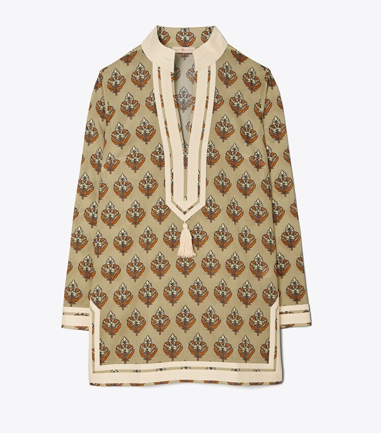 Tory Burch designer coverups Printed Tassel Tunic in PAVE BLOCK PRINT front