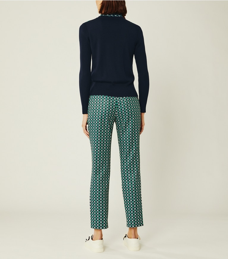 Tory Sport designer bottoms Printed Tech Twill Golf Pants in Tory Navy Locking Rings Small front