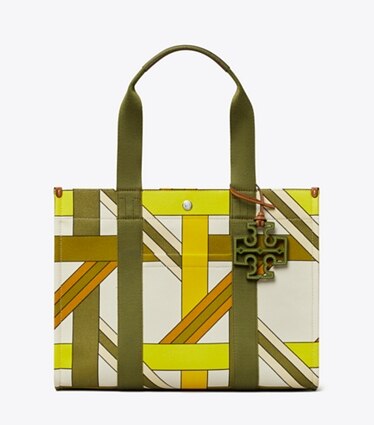  Tory Burch Women's Perry Natrual Canvas Leather Small Tote  Handbag : Clothing, Shoes & Jewelry