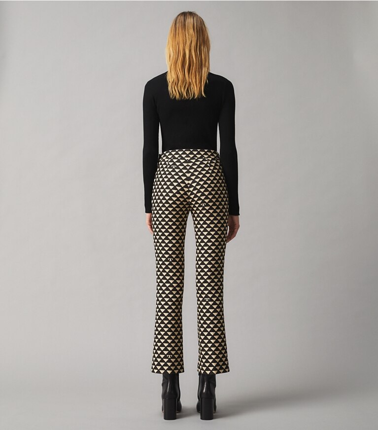 Tory Burch designer bottoms Printed Twill Crepe Pant in TRIANGLE GEO front