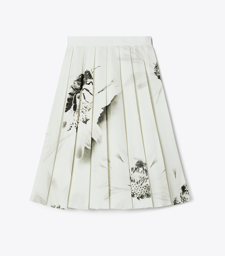 Tory Burch designer ボトムス プリント ツイル スカート in Gray Bee front