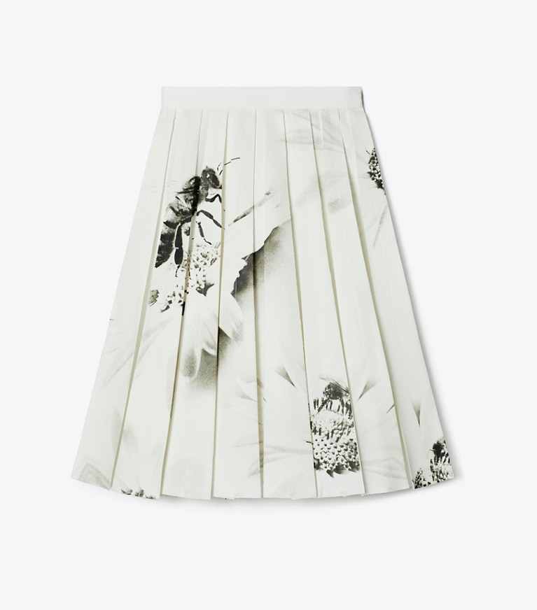 Tory Burch designer bottoms Printed Twill Skirt in Gray Bee front