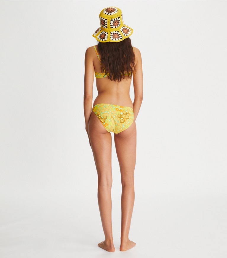 Tory Burch designer two pieces Printed Underwire Bikini Top in Yellow Blossom Large front