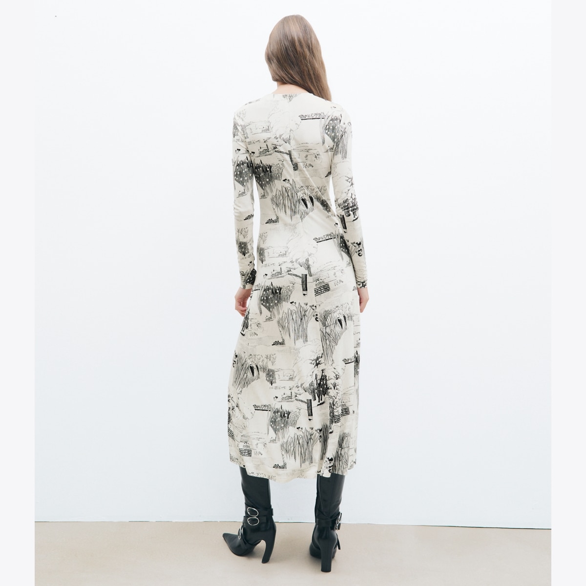 PRINTED VISCOSE JERSEY DRESS - thumbnail 3